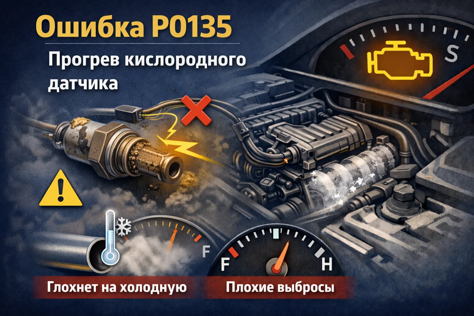 Ошибка P0135 — подогрев лямбда-зонда Bank 1 Sensor 1: почему загорается и что делать
