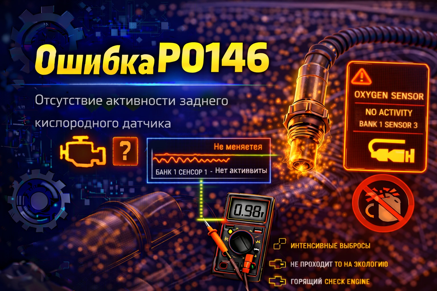 Ошибка P0146 — неисправность цепи лямбда-зонда Bank 1 Sensor 3: когда третий датчик по банке встречается не на каждой машине, но если уж есть, то путаницы вокруг него хватает с запасом