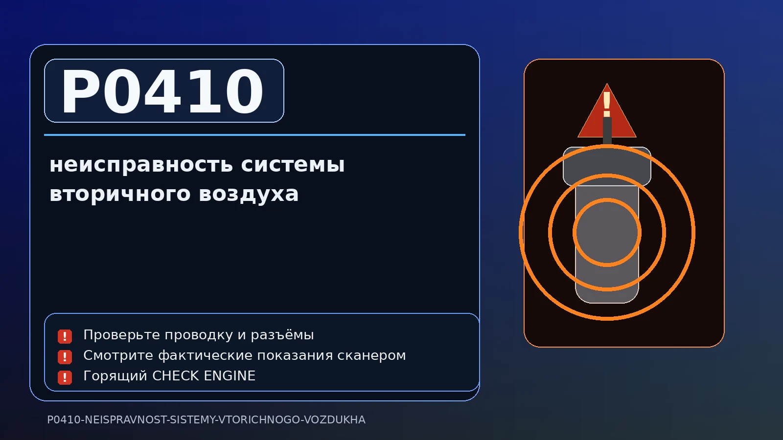 Ошибка P0410 — неисправность системы вторичного воздуха