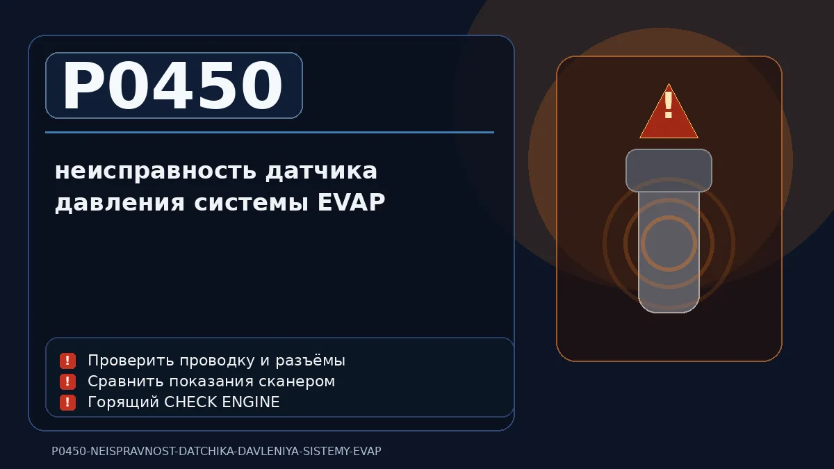 Ошибка P0450 — неисправность датчика давления системы EVAP