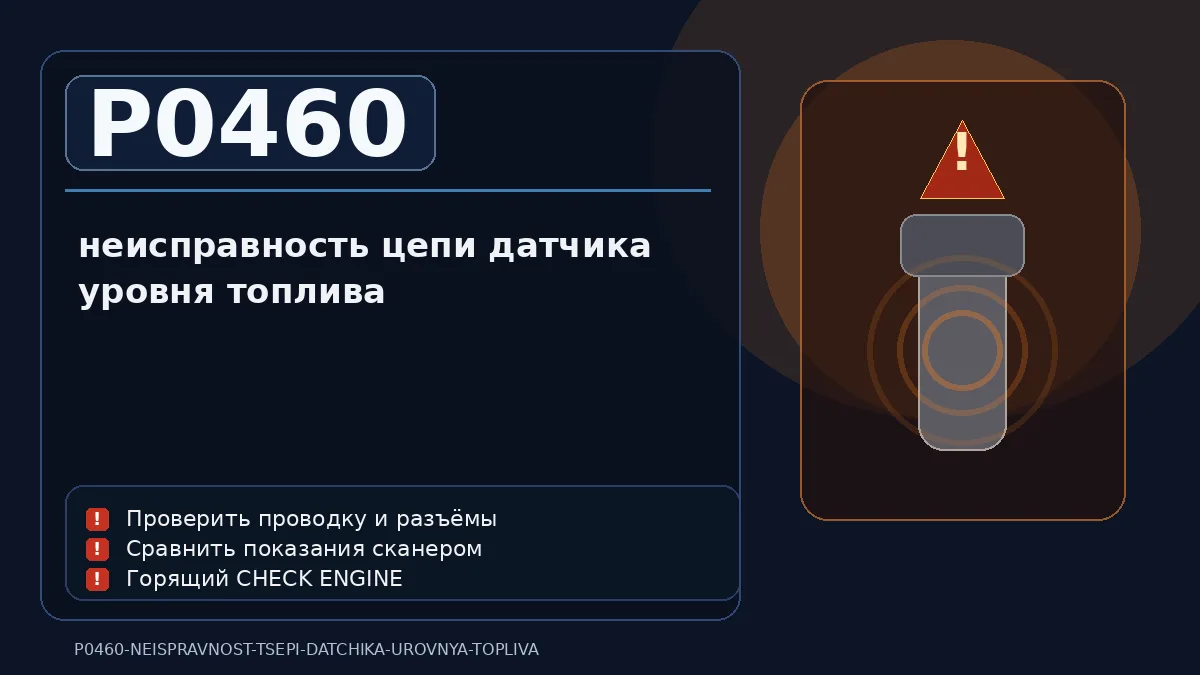 Ошибка P0460 — неисправность цепи датчика уровня топлива