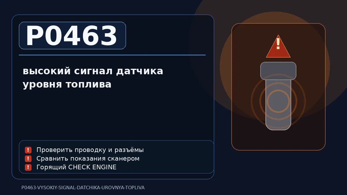 Ошибка P0463 — высокий сигнал датчика уровня топлива