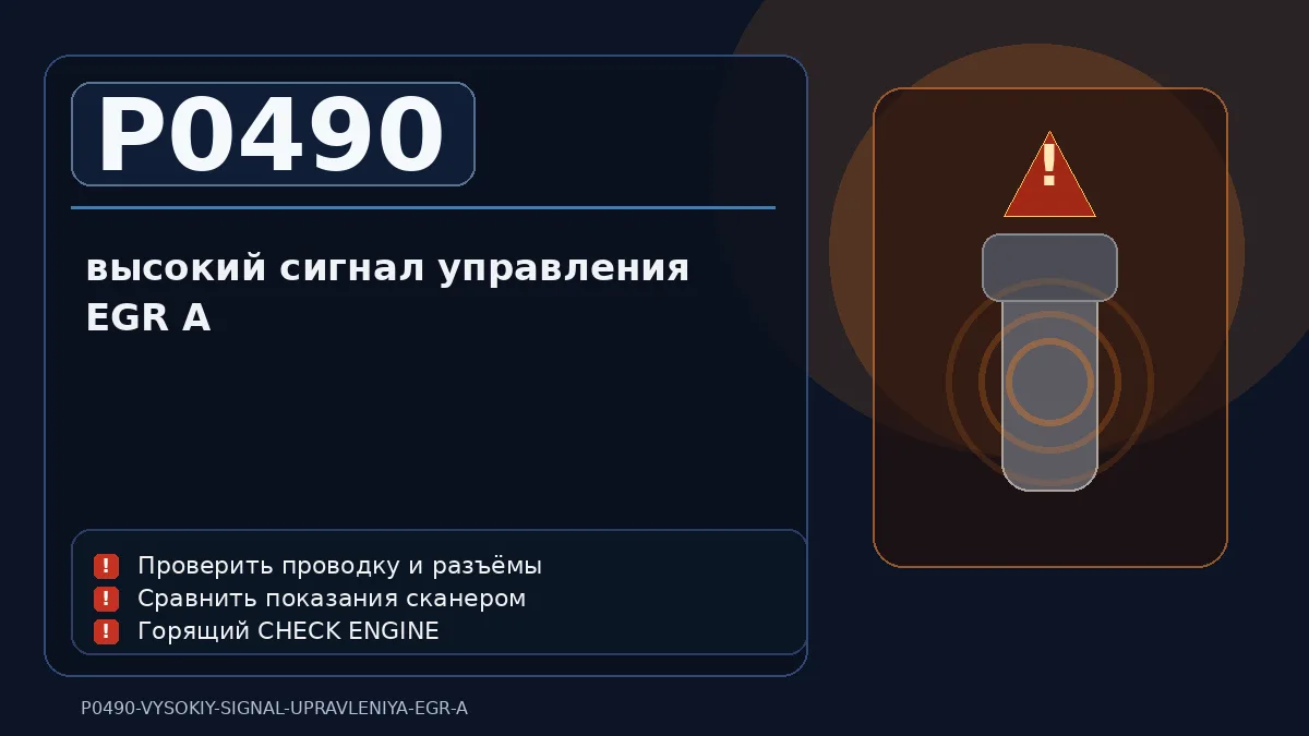 Ошибка P0490 — высокий сигнал управления EGR A