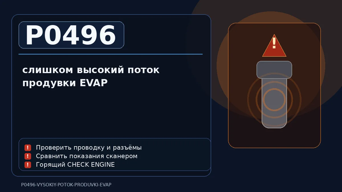 Ошибка P0496 — слишком высокий поток продувки EVAP