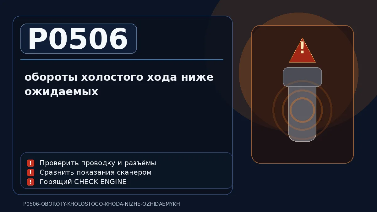 Ошибка P0506 — обороты холостого хода ниже ожидаемых