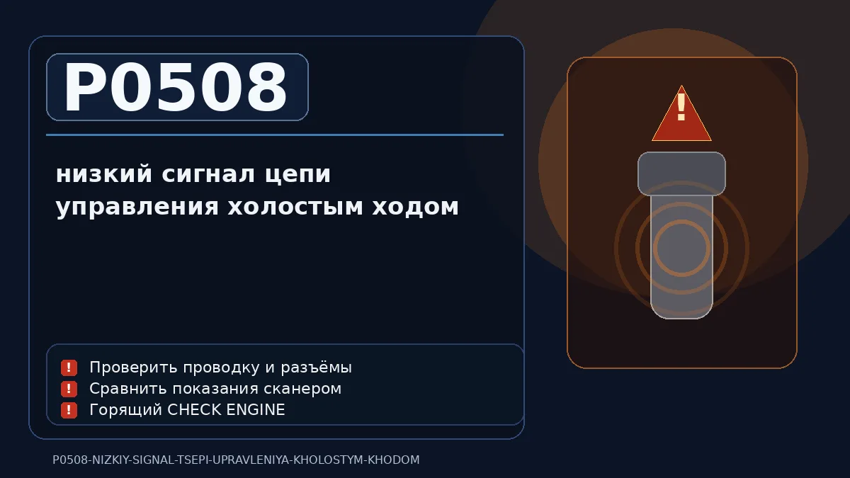 Ошибка P0508 — низкий сигнал цепи управления холостым ходом