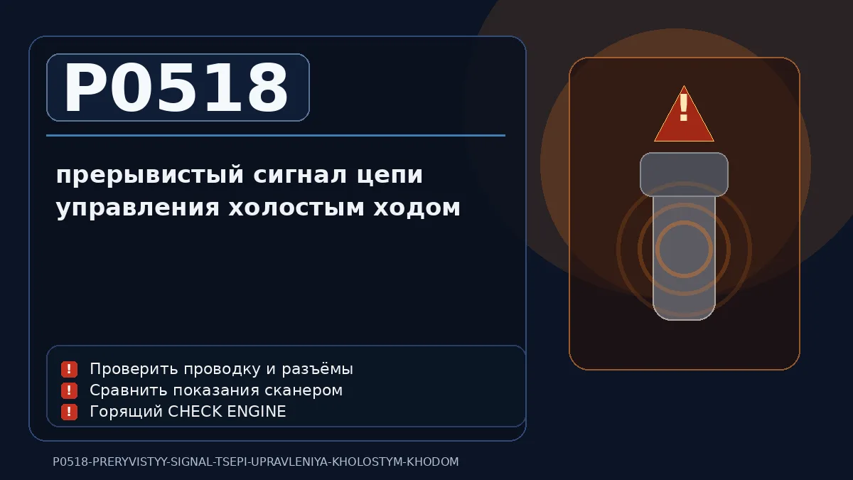 Ошибка P0518 — прерывистый сигнал цепи управления холостым ходом