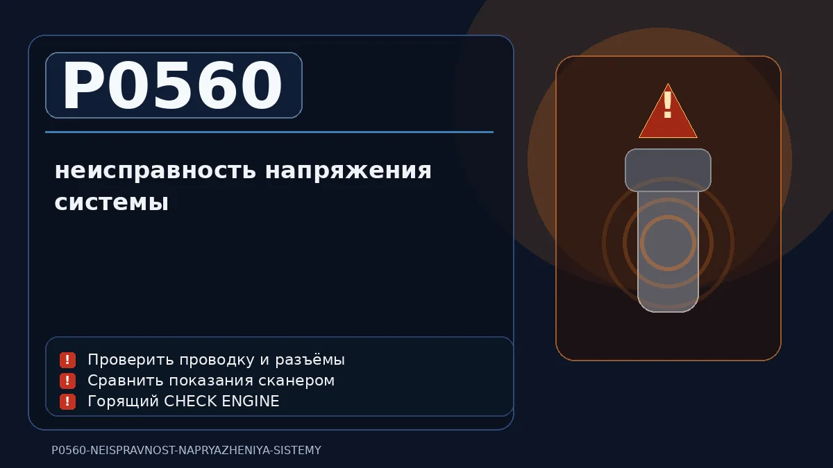 Ошибка P0560 — неисправность напряжения системы