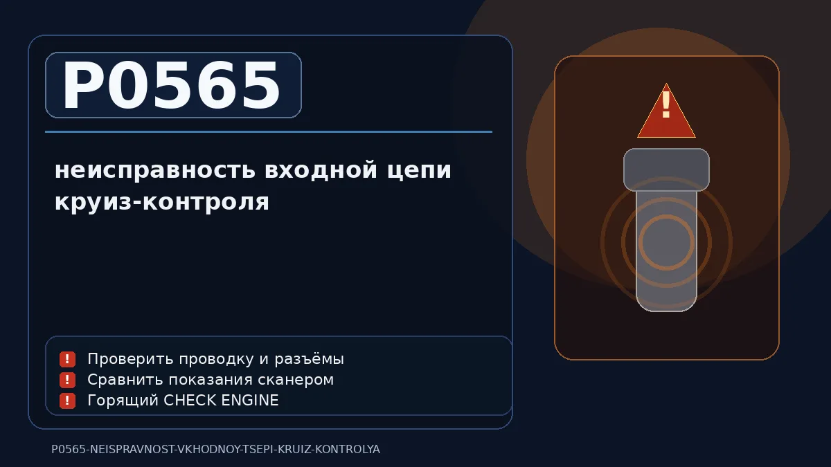 Ошибка P0565 — неисправность входной цепи круиз-контроля