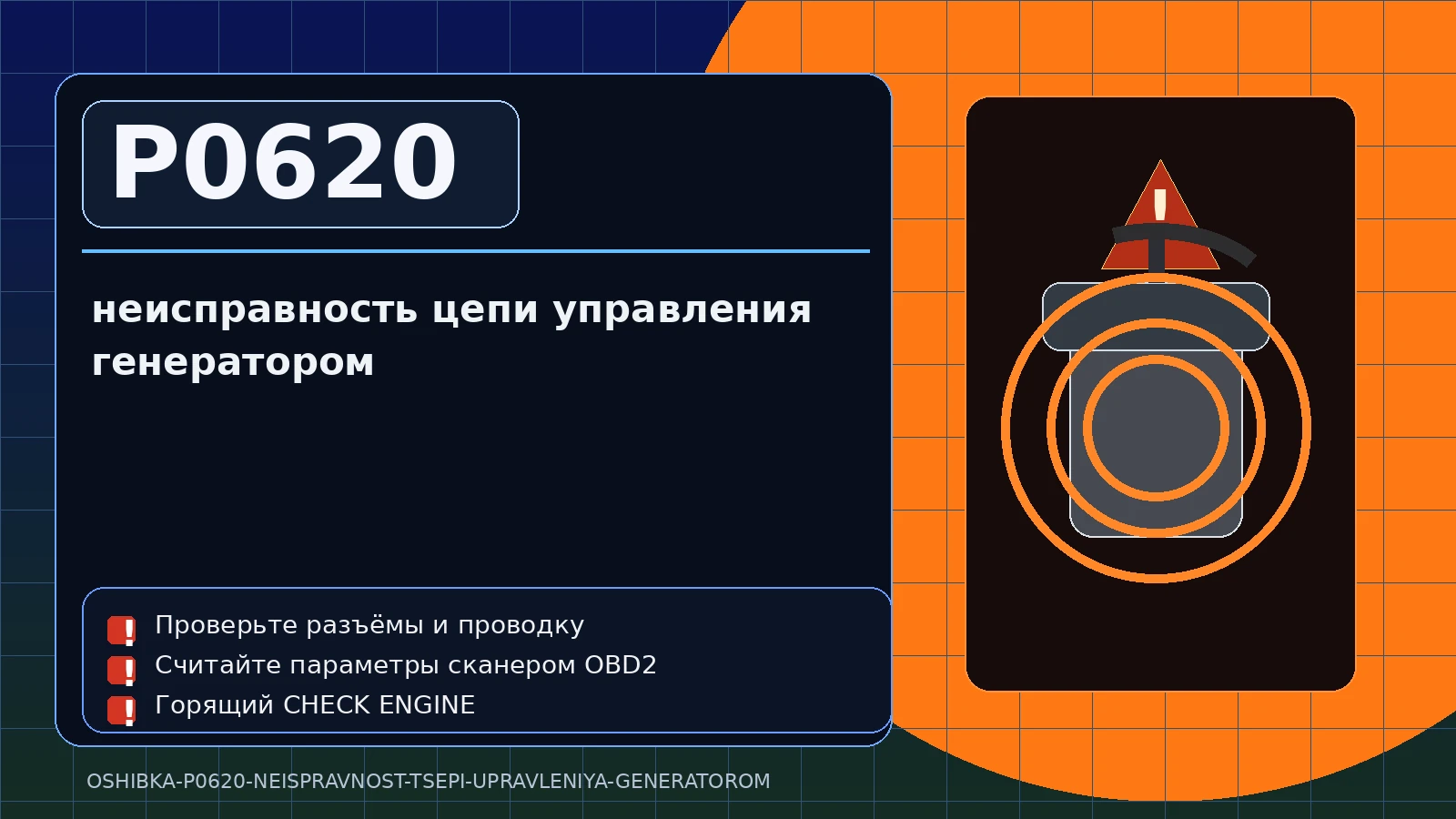 Ошибка P0620 — неисправность цепи управления генератором