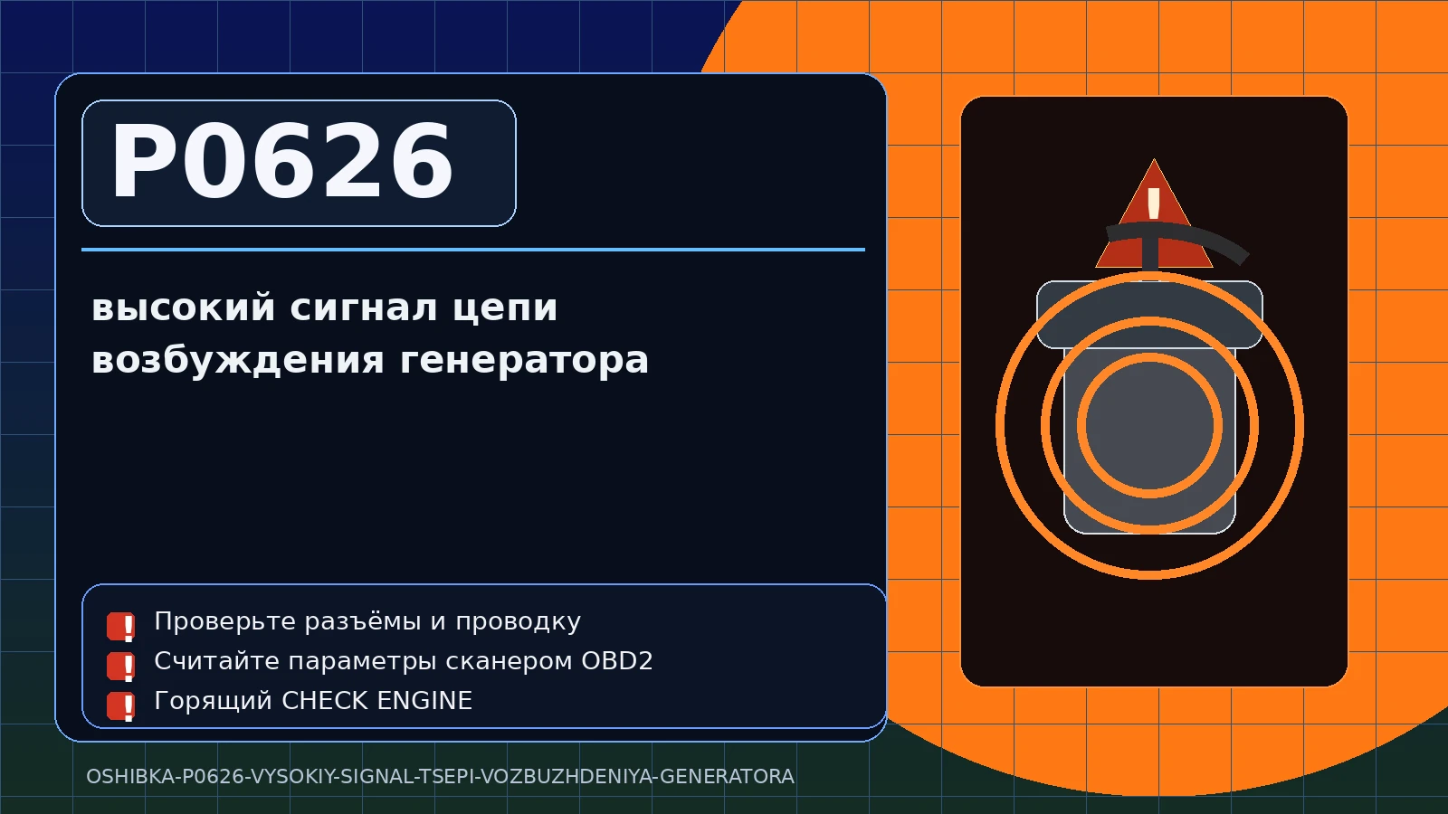 Ошибка P0626 — высокий сигнал цепи возбуждения генератора