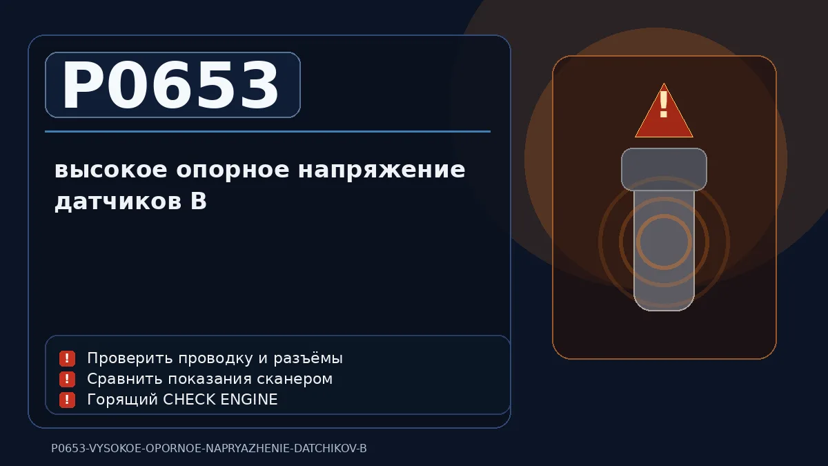 Ошибка P0653 — высокое опорное напряжение датчиков B