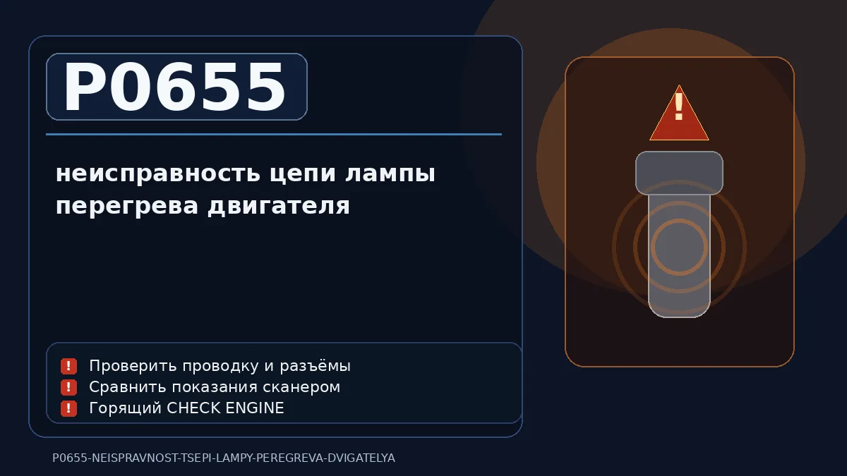 Ошибка P0655 — неисправность цепи лампы перегрева двигателя