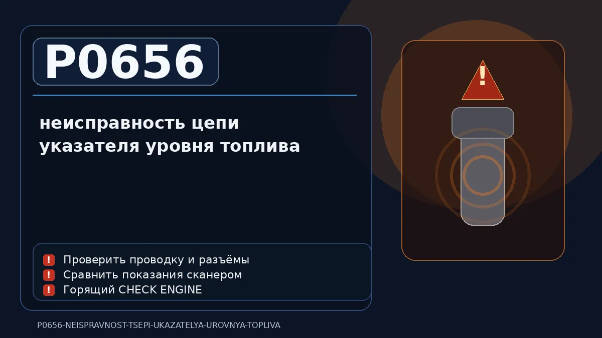 Ошибка P0656 — неисправность цепи указателя уровня топлива
